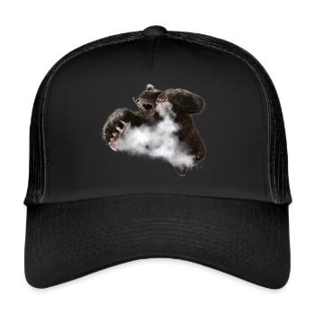 Kokain Jump Bär - Trucker Cap - Schwarz/Schwarz - Vorne
