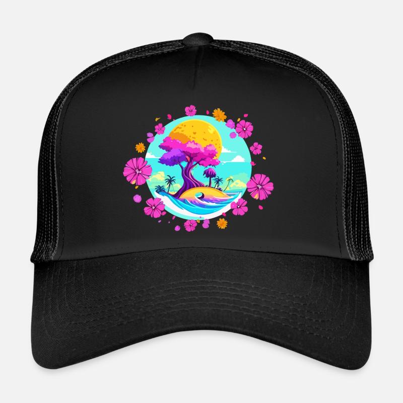 Pink blossom - Trucker Cap - black/black