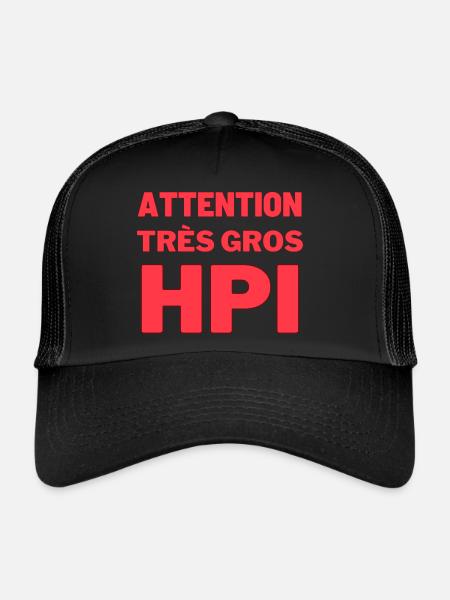 T-shirt Gros HPI - Casquette trucker  - noir/noir - Devant