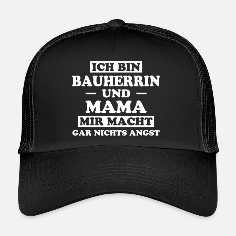 Bauherrin Spruch Bauherr Lustig Bauherrin Geschenk - Trucker Cap - Schwarz/Schwarz
