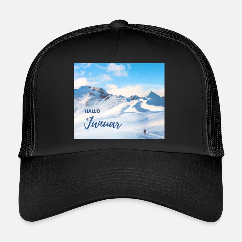 Hallo Januar - Trucker Cap - Schwarz/Schwarz