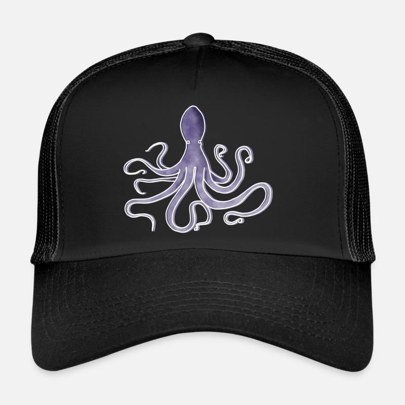 "Octopus", Boho Line Art Design, Series "Ocean" Trucker Cap