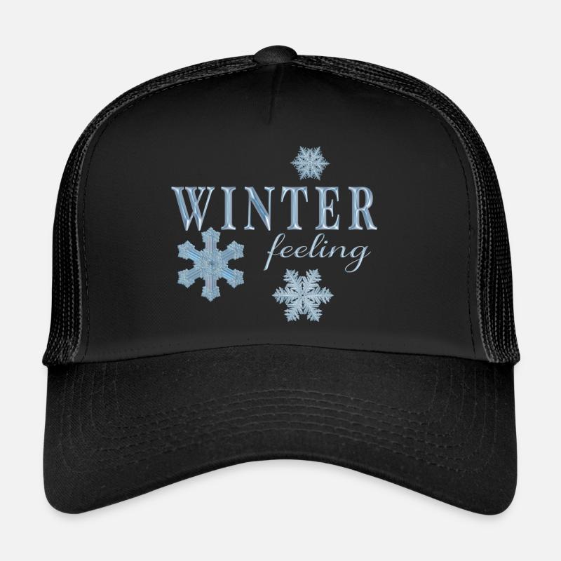 winter feeling - Trucker Cap - Schwarz/Schwarz
