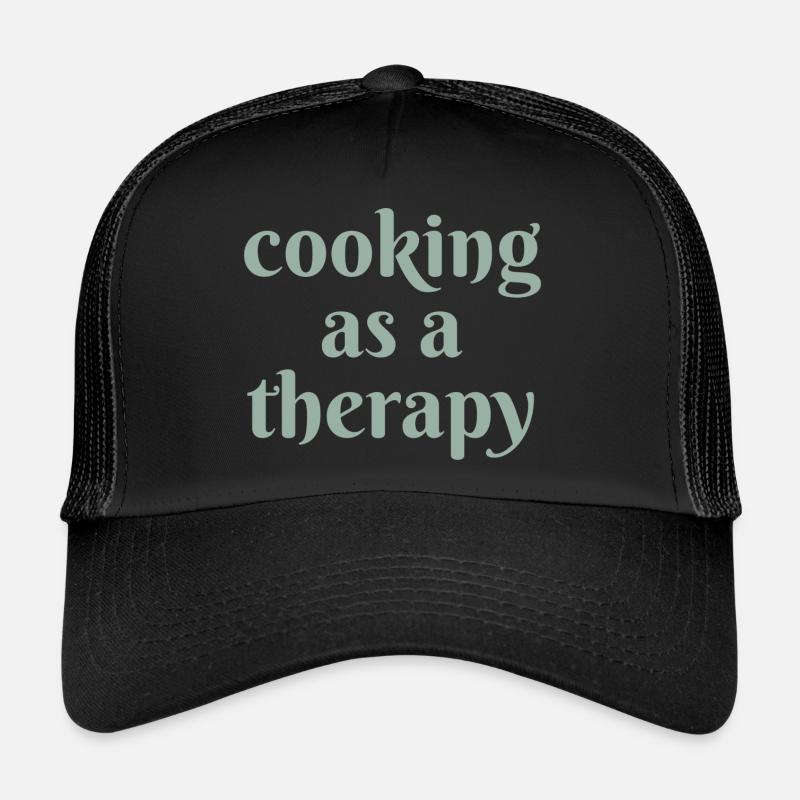 cooking as a therapy design for cooking fans - Trucker Cap - black/black