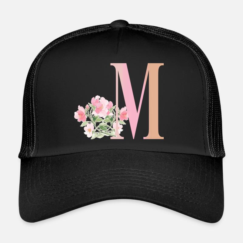 Buchstabe M mit Blumen Trucker Cap