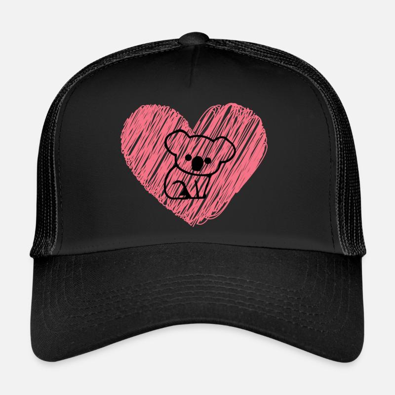 Liebe Koala - Trucker Cap - Schwarz/Schwarz