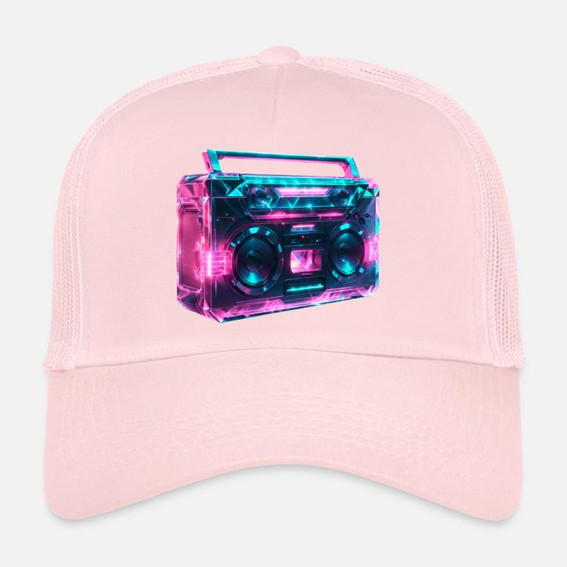 Boom box cassette recorder retro wave Trucker Cap