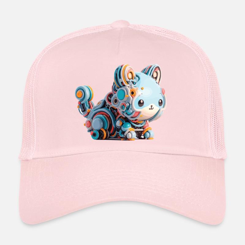 Chat Robot Abstrait Coloré Casquette trucker 