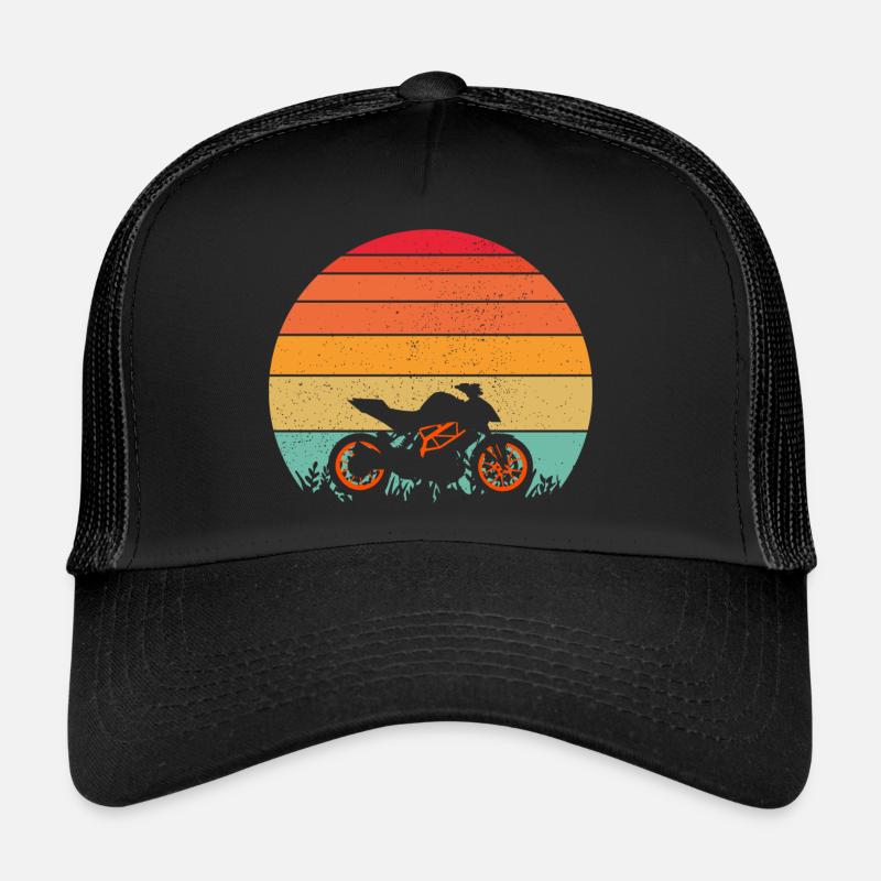 Motorrad Sunset Retro Orange Trucker Cap