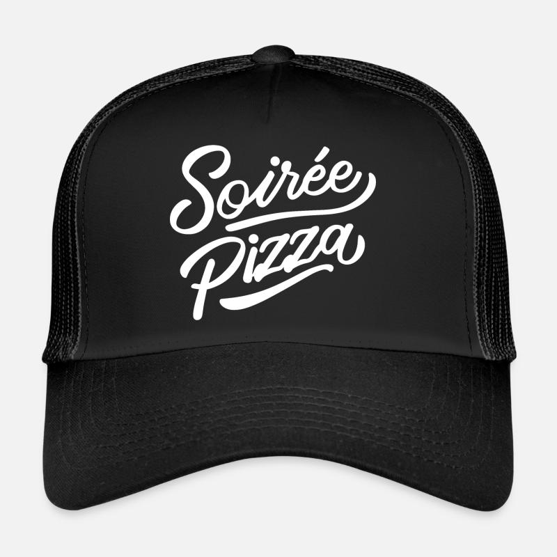 Soirée pizza - Casquette trucker  - noir/noir