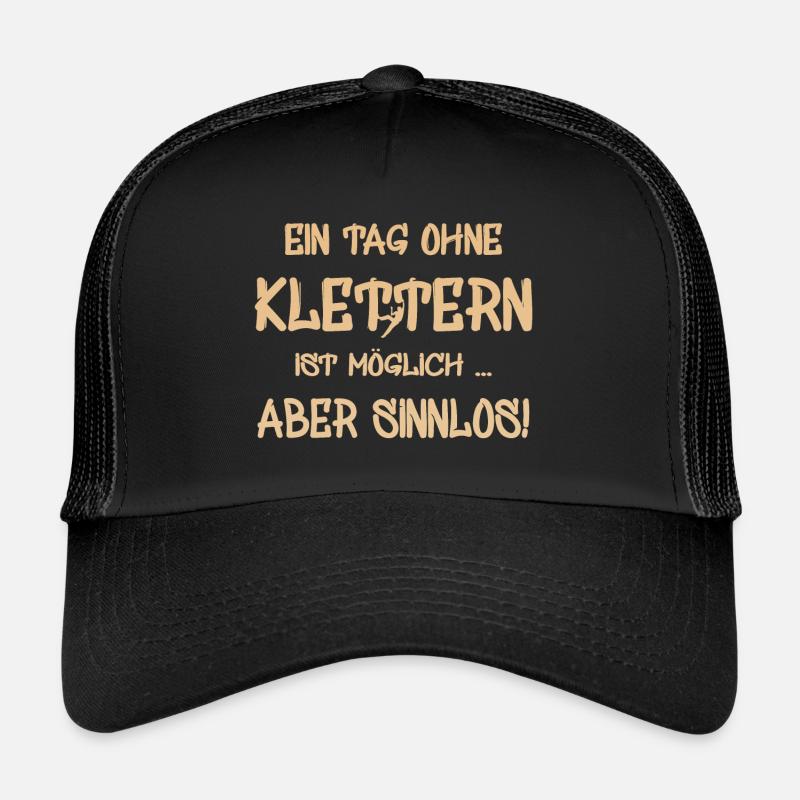 klettern Spruch - Trucker Cap - Schwarz/Schwarz