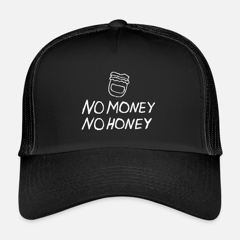 Pas d’argent pas de citation de miel avec pot de miel Casquette trucker 