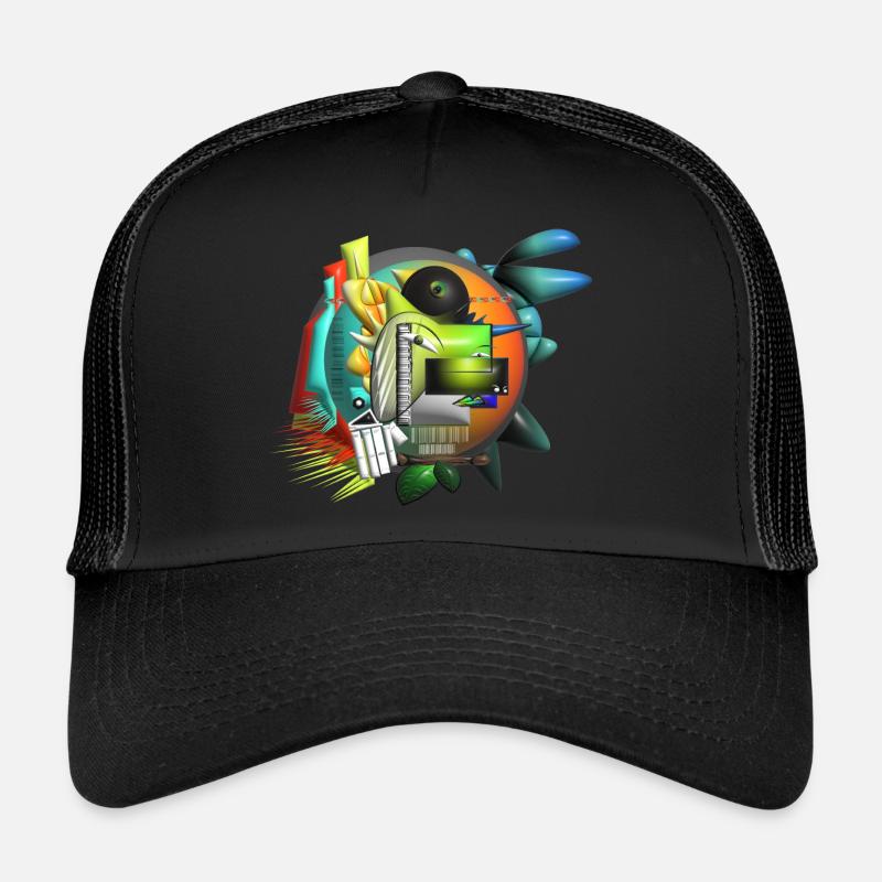 Abstract Art Cubism - Trucker Cap - black/black