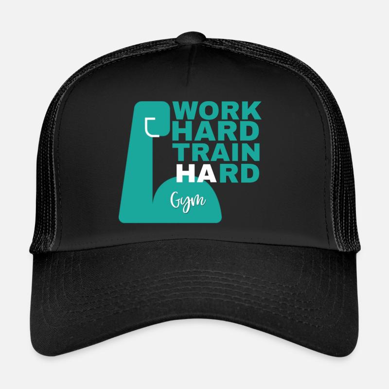 work hard train hard Trucker Cap