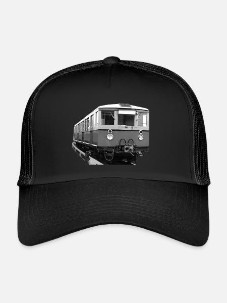 S-Bahn Berlin Railcar Railway Oldtimer - Trucker Cap - black/black - Front