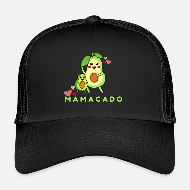 Lustiger Spruch Mamacado Avocado - Trucker Cap - Schwarz/Schwarz