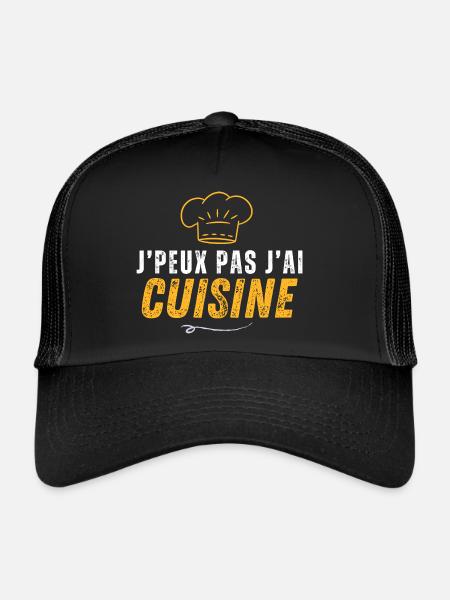 Quotes - I Can't I Have Cooking - Trucker Cap - black/black - Front