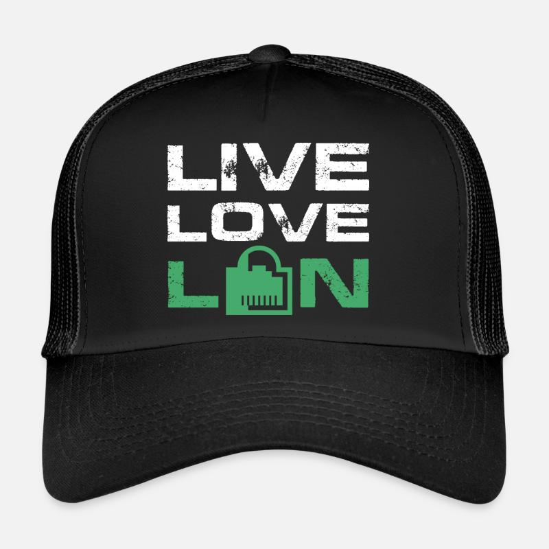 Live Love Lan IT Tech Administration du réseau Casquette trucker 