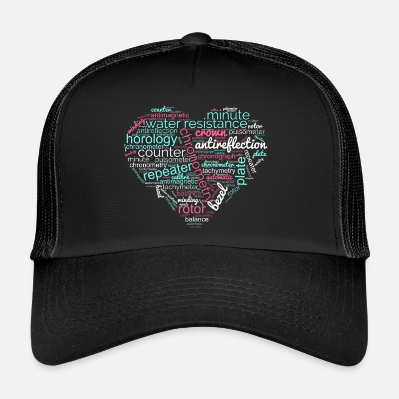 Uhrmacherkunst und Uhrmacherei - Trucker Cap - Schwarz/Schwarz