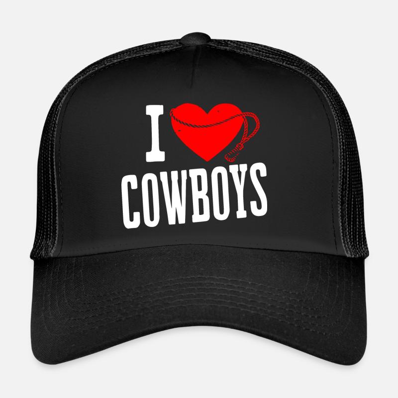 I LOVE COWBOYS WHITE DESIGN Trucker Cap