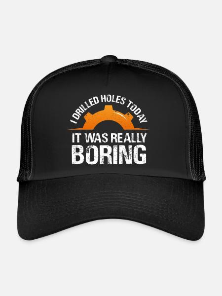 J’ai percé des trous aujourd’hui, c’était vraiment ennuyeux cnc - Casquette trucker  - noir/noir - Devant