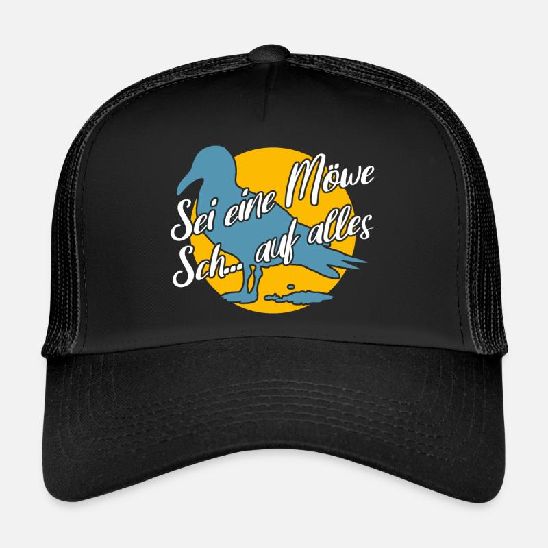 Sei eine Möwe scheiss auf alles. Möwensilhouette Trucker Cap