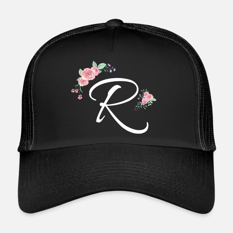 Lettre r fleurs Casquette trucker 