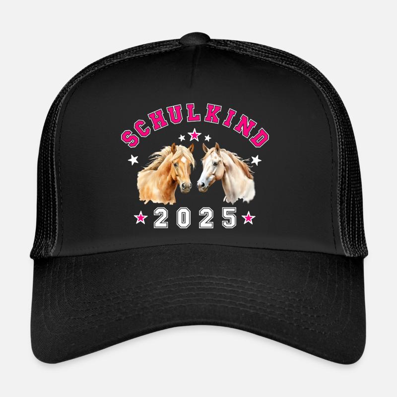 Schulkind 2025 - 2 Pferde Pferd Reiterin Trucker Cap