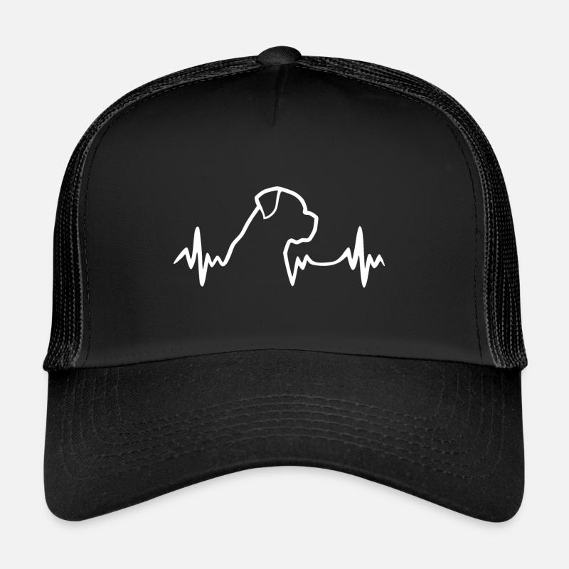 Rottweiler - Herzschlag - Hund - Trucker Cap - Schwarz/Schwarz