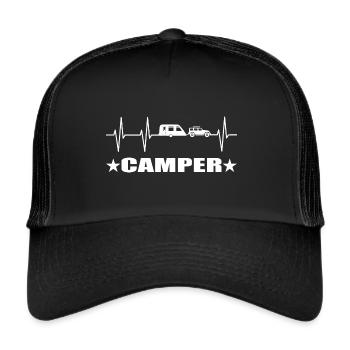 Camping - Trucker Cap - Schwarz/Schwarz - Vorne