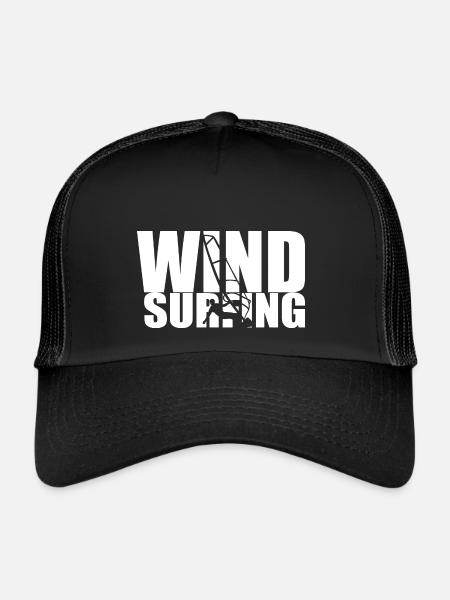 Windsurfing - Surfer - Trucker Cap - Schwarz/Schwarz