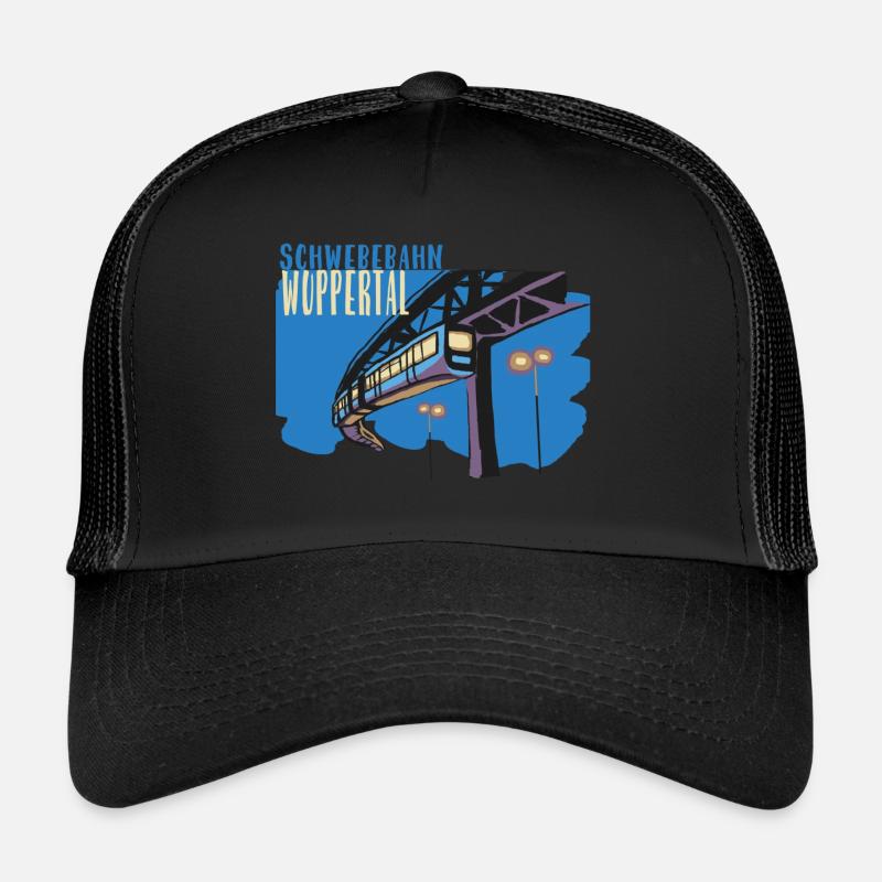 Neue Schwebebahn aus Wuppertal - Trucker Cap - Schwarz/Schwarz