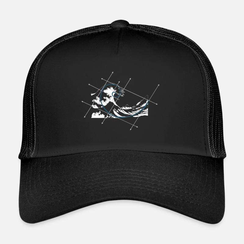 Fibonacci Goldener Schnitt T-Shirt Geschenk - Trucker Cap - Schwarz/Schwarz