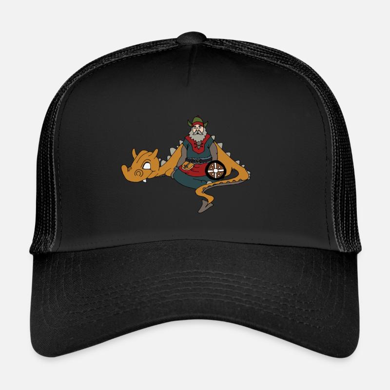 Viking dragon - Trucker Cap - black/black