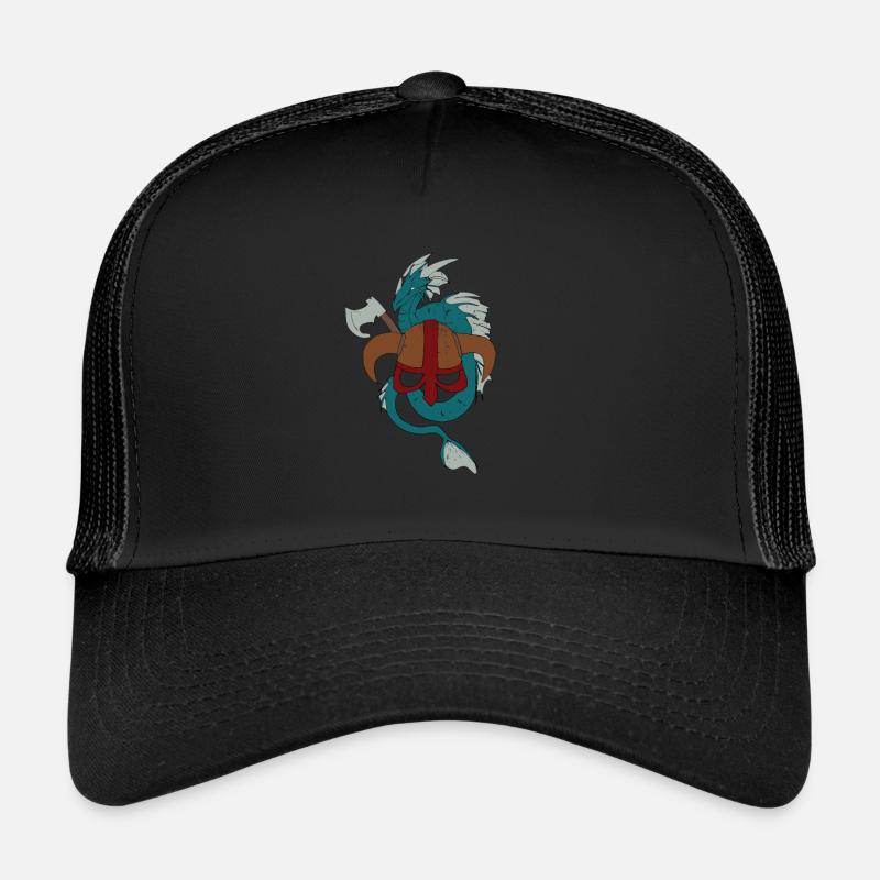 Wikinger Drache Vikings - Trucker Cap - Schwarz/Schwarz