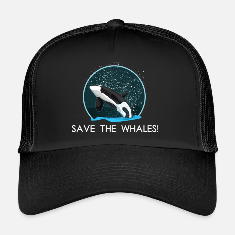 Save the whales Orca killer whale whale gift - Trucker Cap - black/black