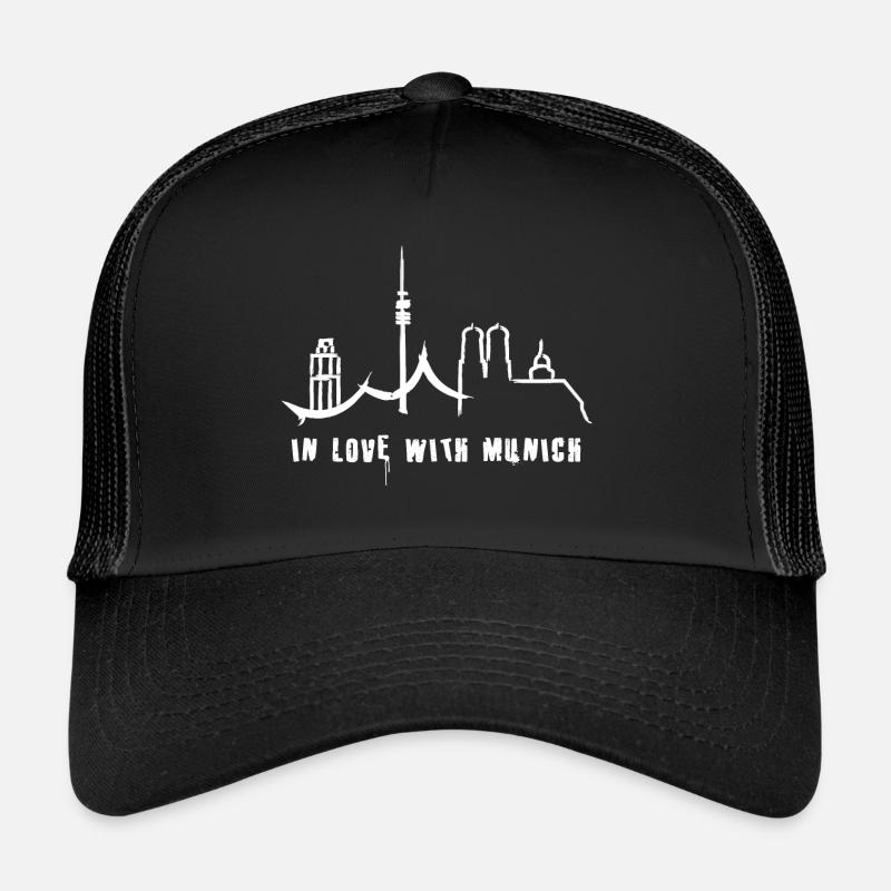 in love with munich - Trucker Cap - Schwarz/Schwarz