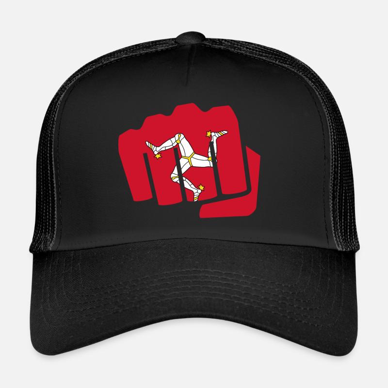 Drapeau Royaume-Uni cadeau île de Man - Casquette trucker  - noir/noir