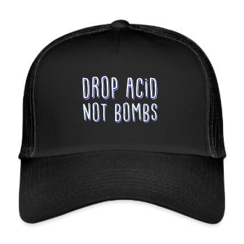 Cadeau de drogue de voyage acide de LSD - Casquette trucker  - noir/noir - Devant