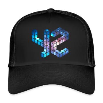 42, the answer, Hitchhiker's Guide, Galaxy, space, - Trucker Cap - black/black - Front