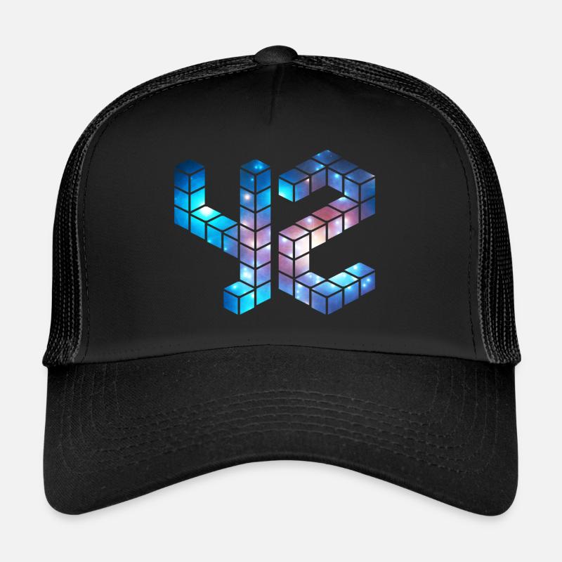 42, Die Antwort, Per Anhalter, Galaxis, Space, - Trucker Cap - Schwarz/Schwarz