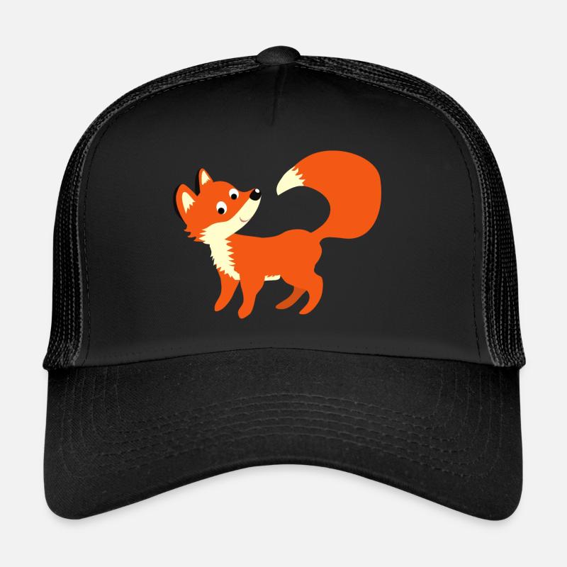 Fox - schlauer Fuchs zur Einschulung - Trucker Cap - Schwarz/Schwarz