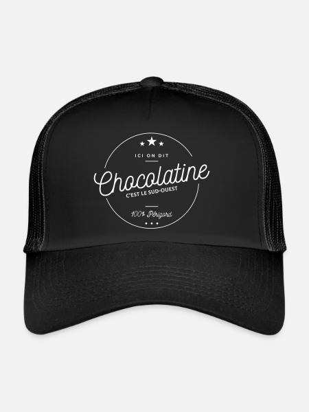 Chocolatine - Casquette trucker  - noir/noir - Devant