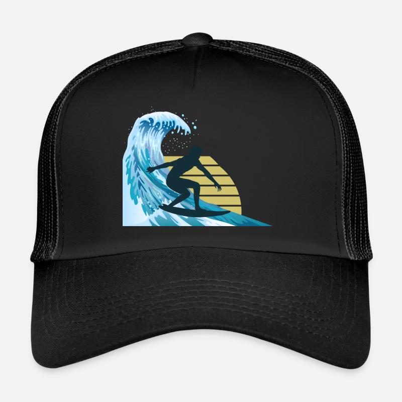 Surfen surfer surfing - Trucker Cap - Schwarz/Schwarz