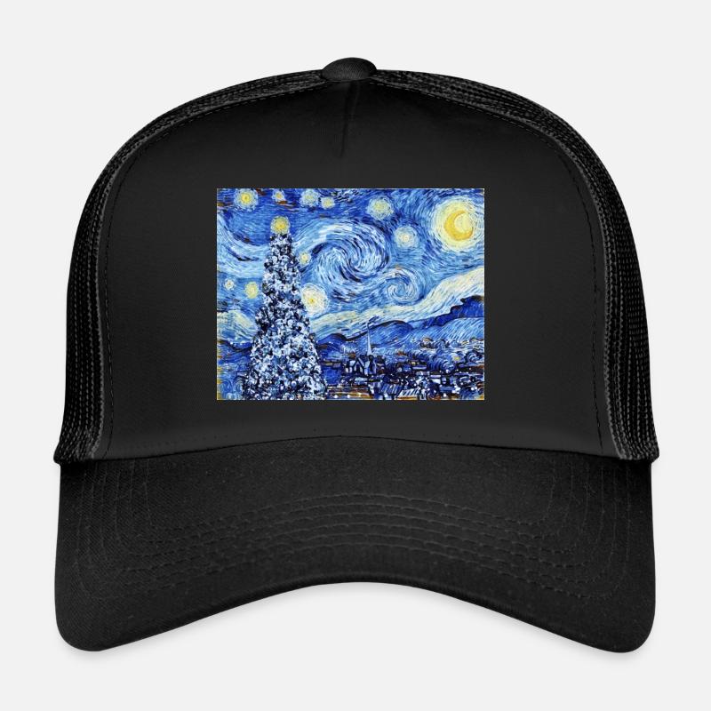 Nuit étoilée de Van Gough - Noël blanc Casquette trucker 