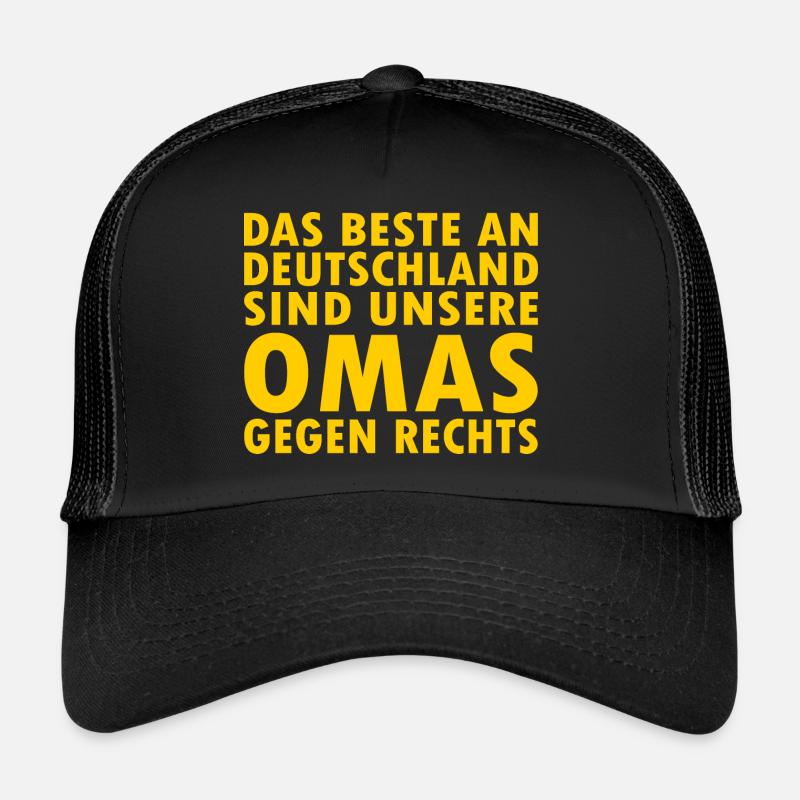 Omas gegen rechts - Trucker Cap - Schwarz/Schwarz