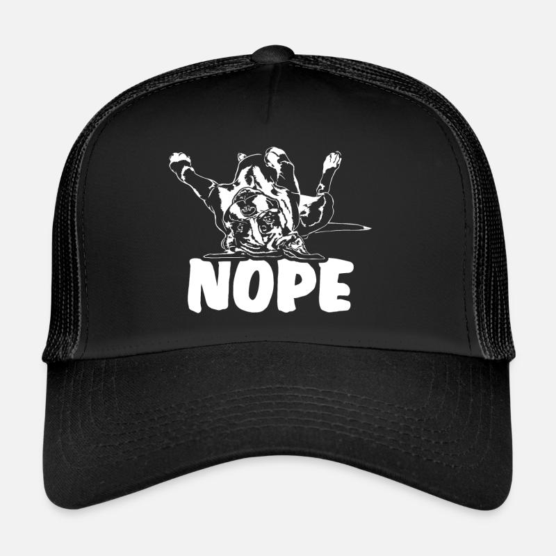BOXER Nope Hundespruch Hunde Spruch Hundesport - Trucker Cap - Schwarz/Schwarz