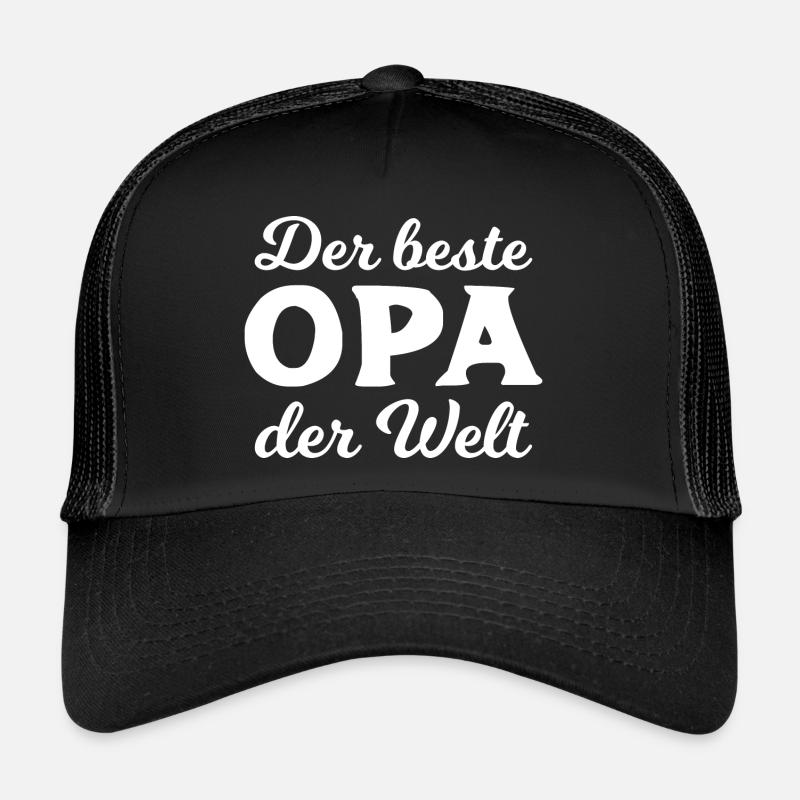 Der beste Opa der Welt - Bester Opi Großvater Papa - Trucker Cap - Schwarz/Schwarz