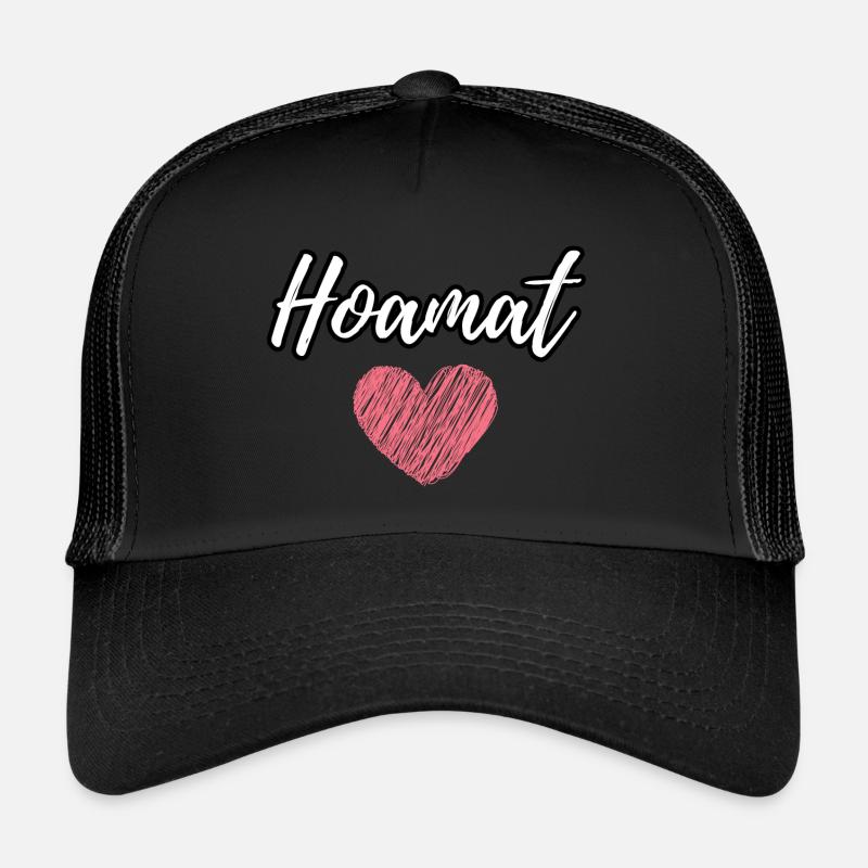 Hoamat Liebe mit rotem Herz Schriftzug Trucker Cap