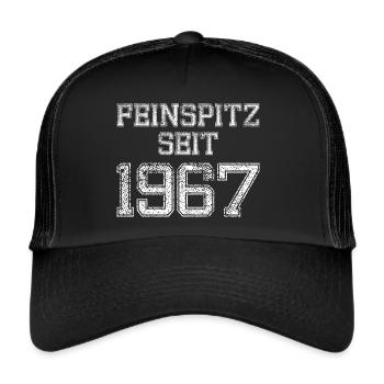 Feinspitz seit 1967 Geburtstag Spruch - Trucker Cap - Schwarz/Schwarz - Vorne